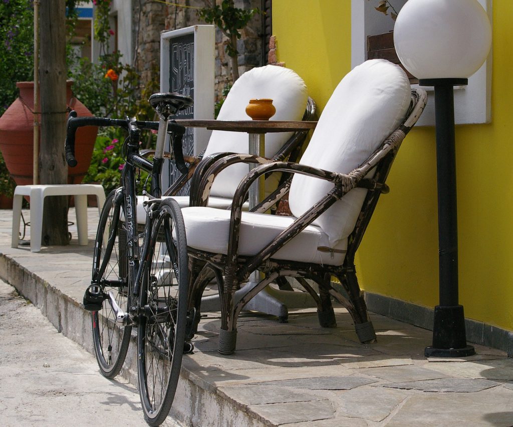 Samos stad vakantie centrum fiets